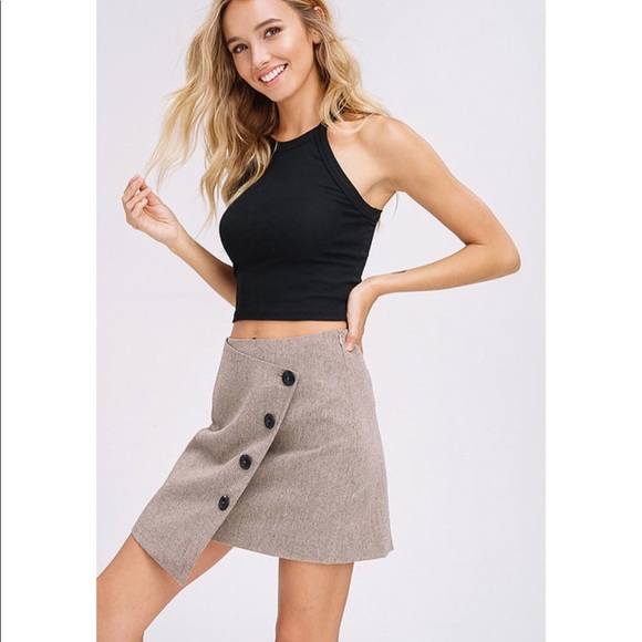 Woolen Button Down Wrap Skirt - Picture 3 of 6